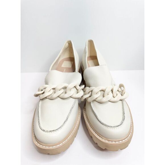 Dolce Vita Shoes Womens Size 10 Haris Ivory Leather Platform Loafers - Picture 4 of 9